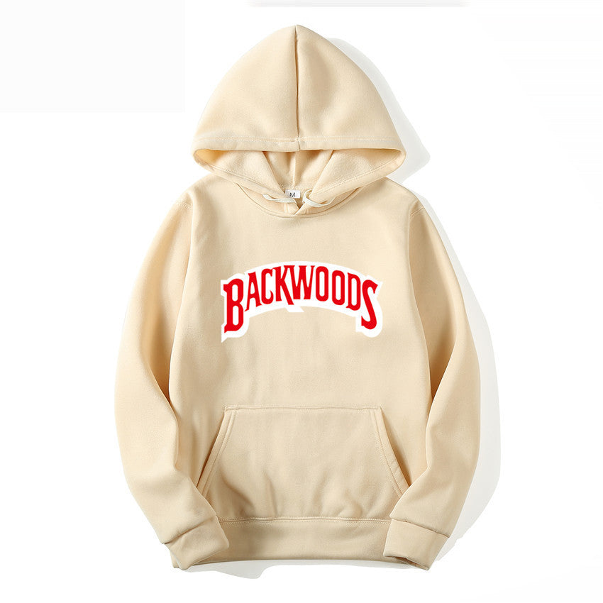 Pullover Hoodie with BACKWOODS Print (Hip-Hop)