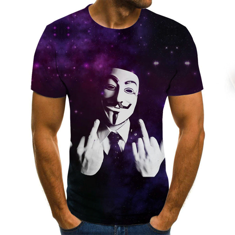 3D Printed Men's Joker Short Sleeve T-Shirt
