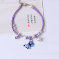 Embroidered Cowhide Bracelet with Alloy Notes
