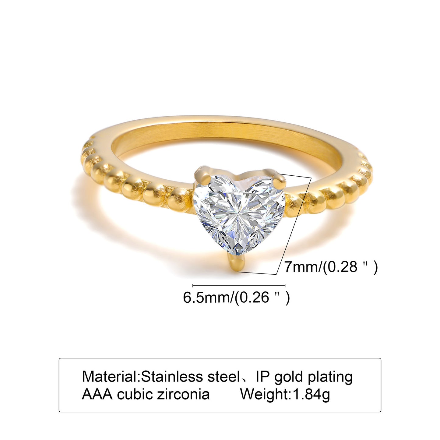Zircon Gold Ring for Women