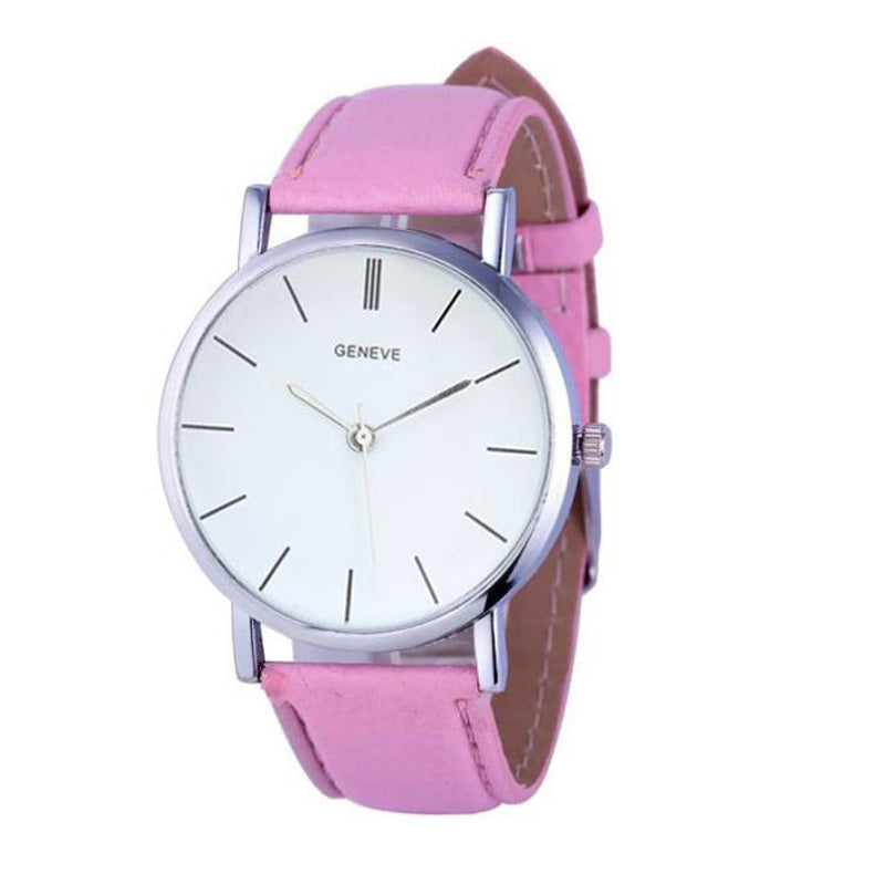 GENEVE Sport Watch with PU Leather Strap for Men