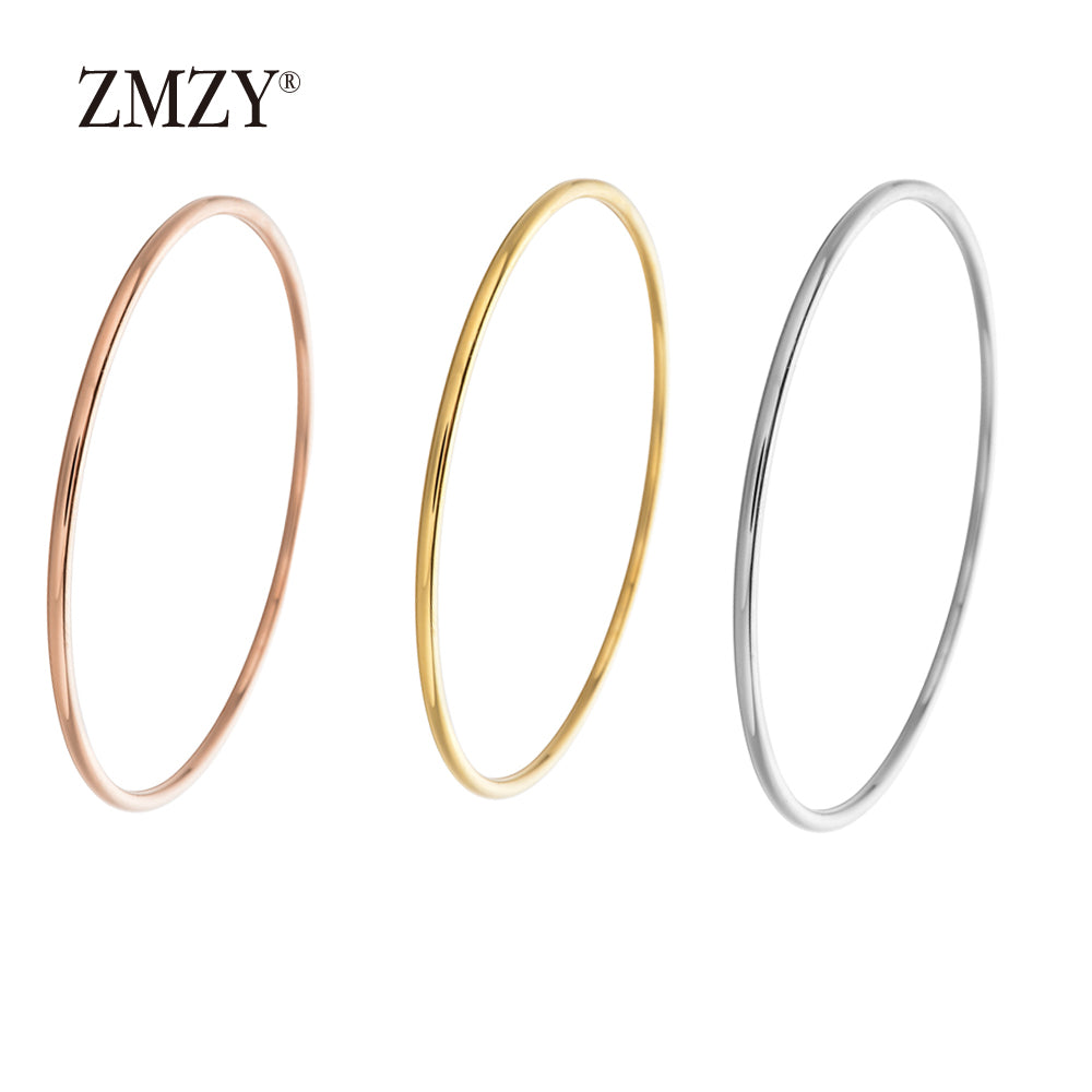 Gold-Plated Stainless Steel Classic Round Coil Bracelet