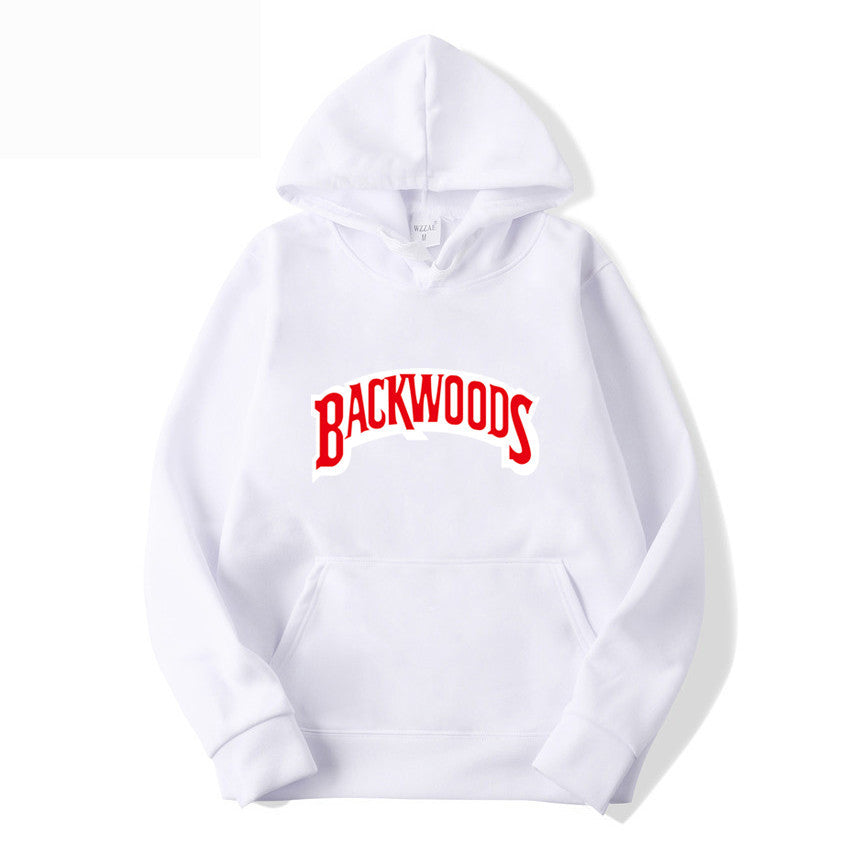 Pullover Hoodie with BACKWOODS Print (Hip-Hop)