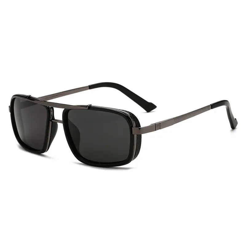Men's Vintage Steampunk Polarized Rectangular Sunglasses