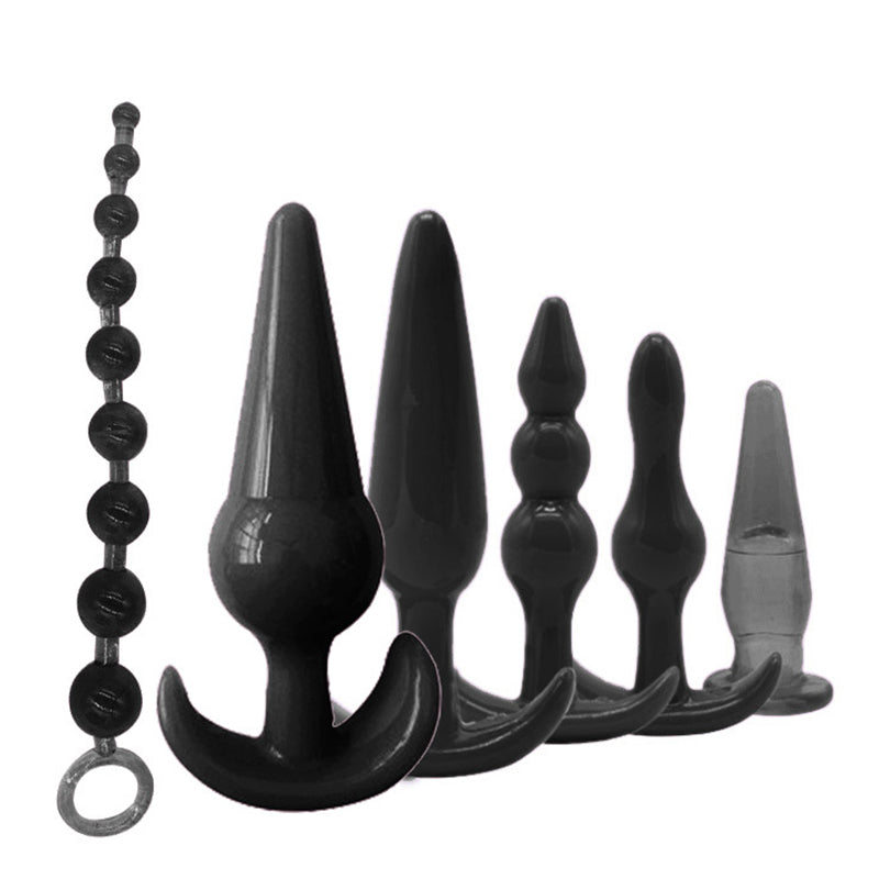 Silicone Anal Plug with Beads for Adult Pleasure