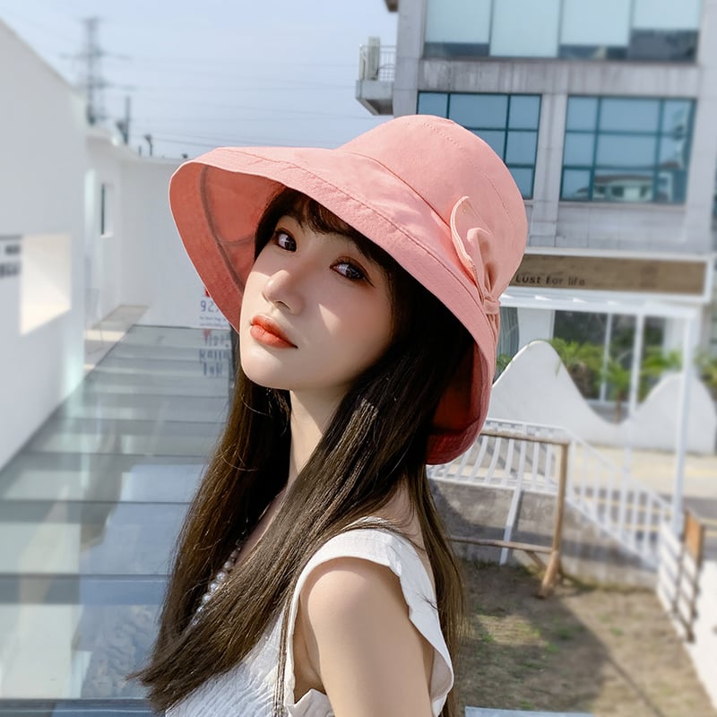 Women's Large Brim Bow Summer Sunshade Hat