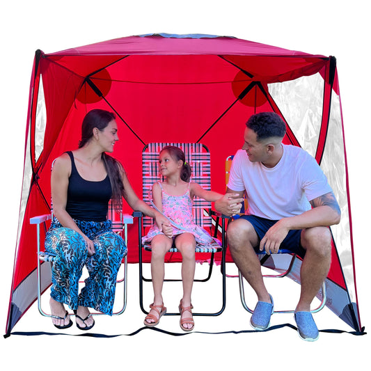 CoverU Sports Tent Pod Sun Protection Pop Up 2-3 Person Hot Climate Canopy Shelter Patent Pending - RED