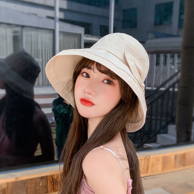 Women's Large Brim Bow Summer Sunshade Hat
