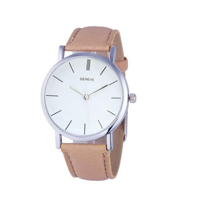 GENEVE Sport Watch with PU Leather Strap for Men