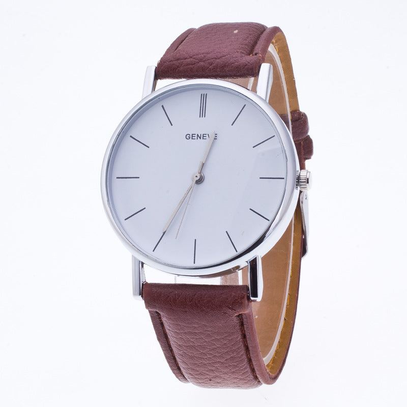 GENEVE Sport Watch with PU Leather Strap for Men