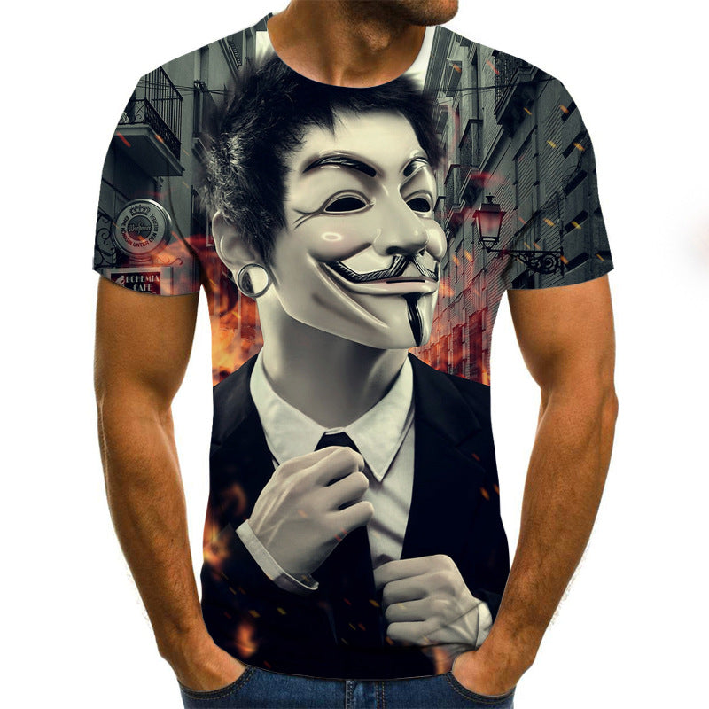 3D Printed Men's Joker Short Sleeve T-Shirt