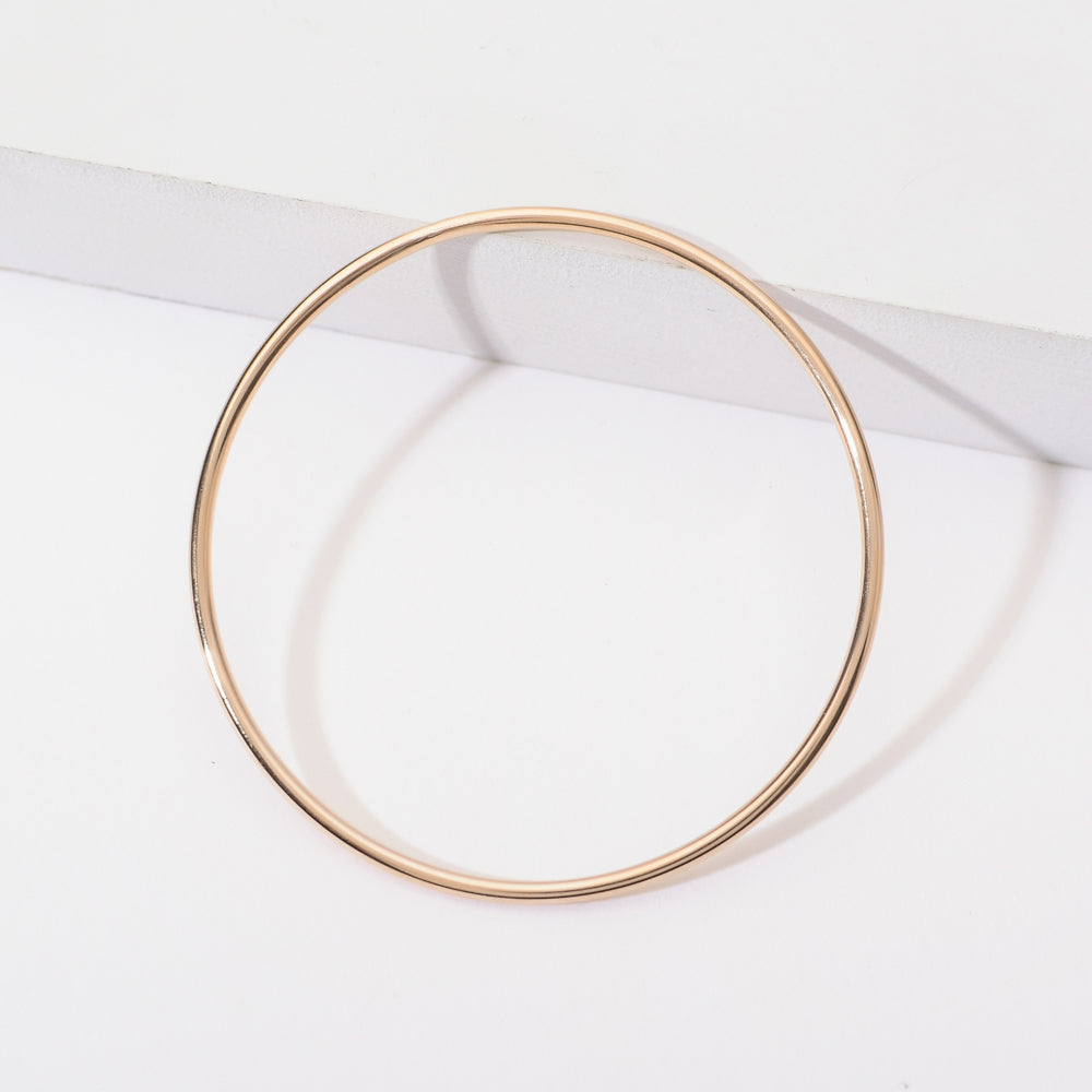 Gold-Plated Stainless Steel Classic Round Coil Bracelet