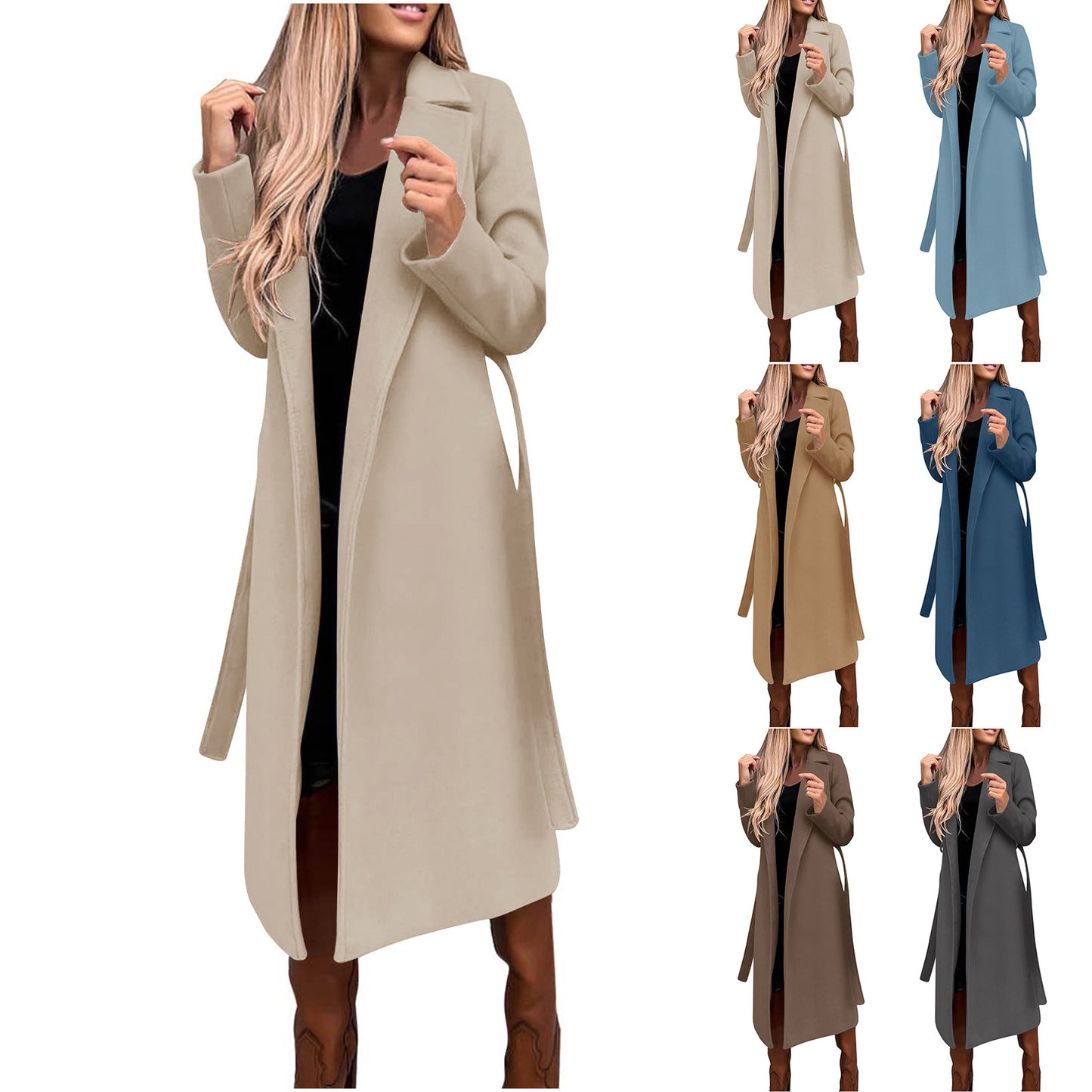 Fall/Winter Women's Long Solid Color Coat