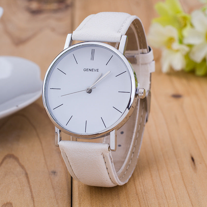 GENEVE Sport Watch with PU Leather Strap for Men