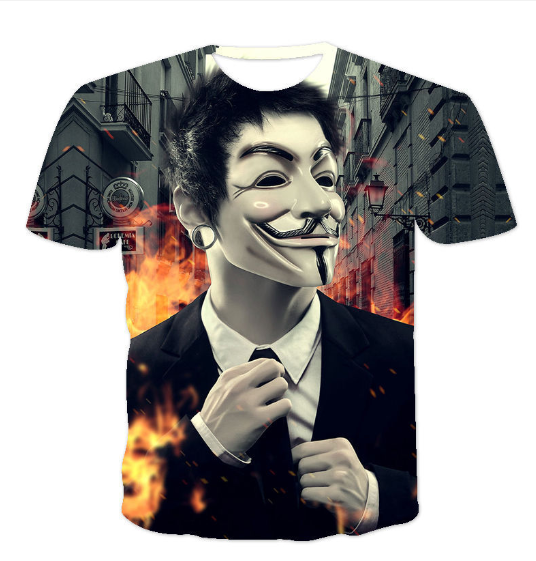 3D Printed Men's Joker Short Sleeve T-Shirt
