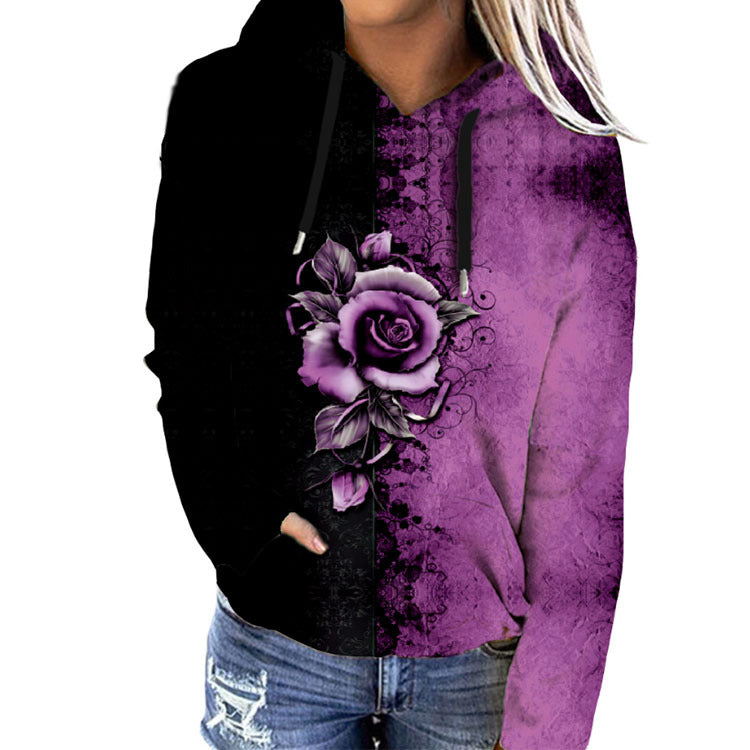 Women's Loose Hooded Sweater Coat for Autumn/Winter