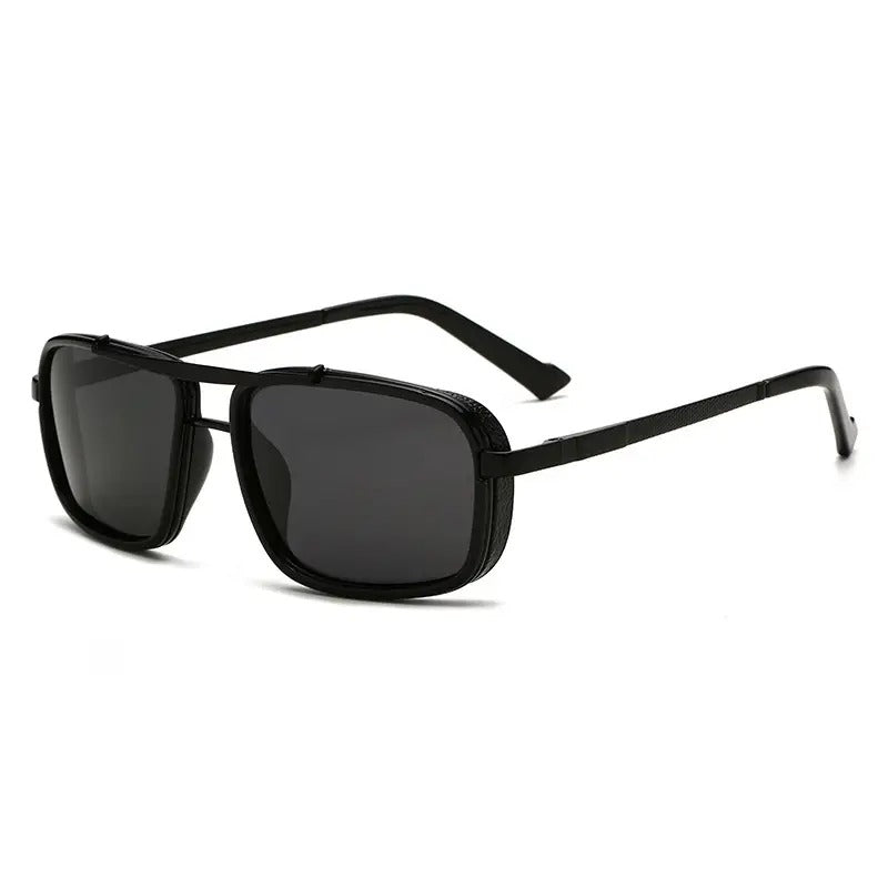 Men's Vintage Steampunk Polarized Rectangular Sunglasses