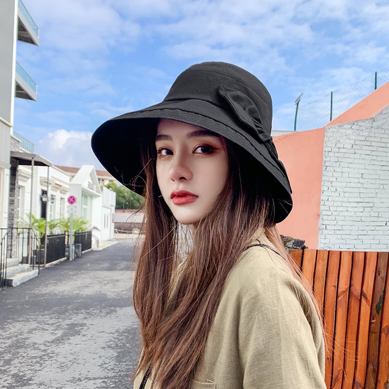 Women's Large Brim Bow Summer Sunshade Hat
