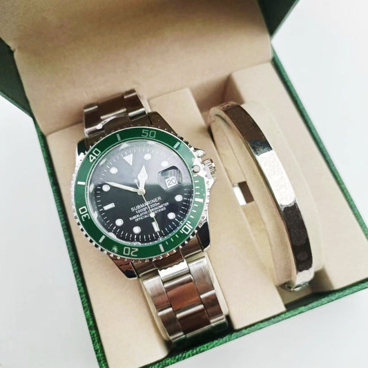 2-Piece Swiss Quartz Watch Set with Bracelet