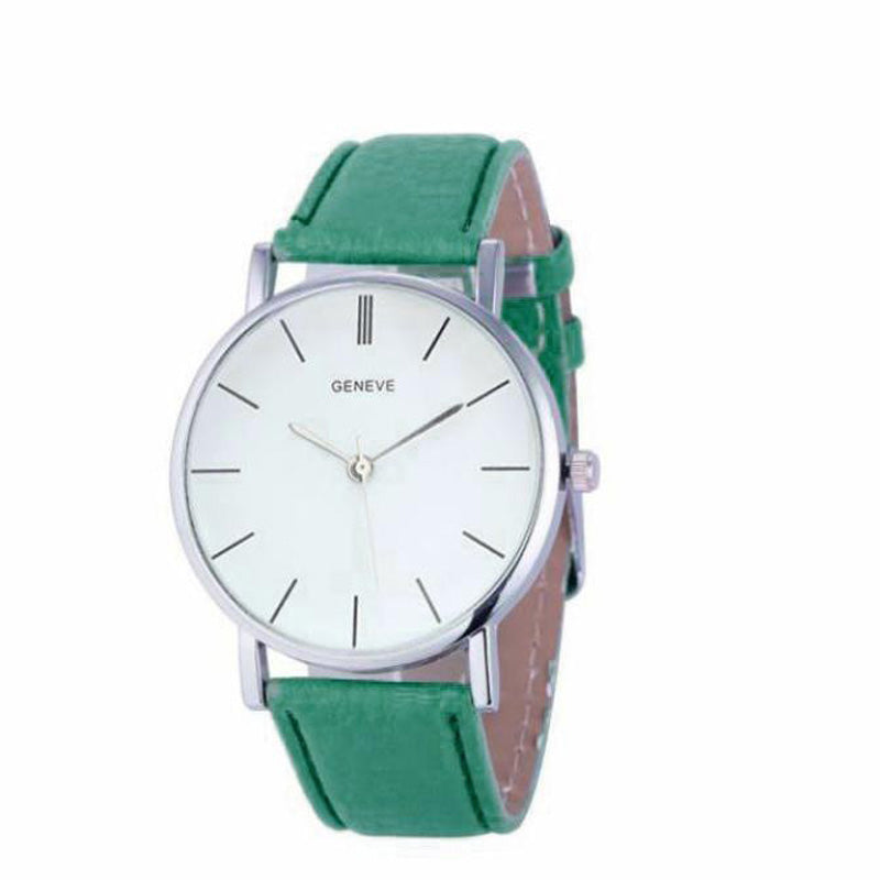 GENEVE Sport Watch with PU Leather Strap for Men