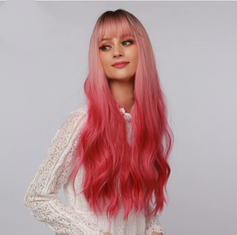 European and American Wigs with Bangs and Fiber Base