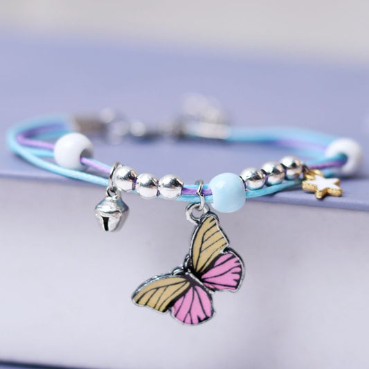 Embroidered Cowhide Bracelet with Alloy Notes