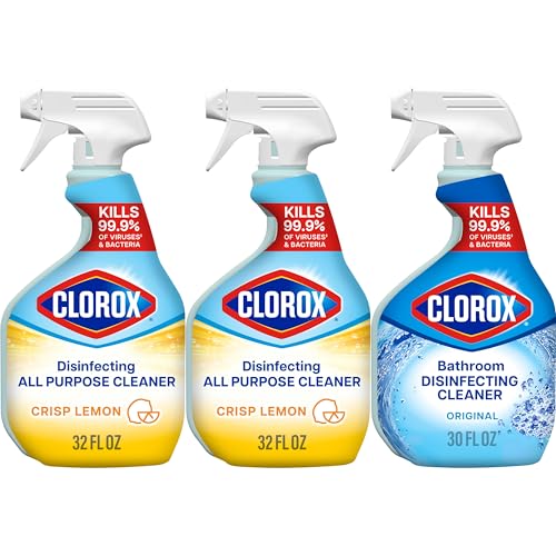 3pk Clorox Disinfecting All-Purpose Cleaner 32 Oz and Disinfecting Bathroom Cleaner Household Essentials 30 Oz Pack of 3