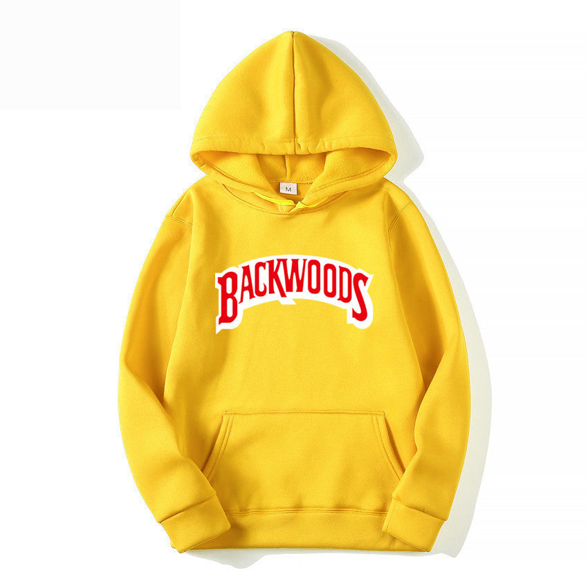 Pullover Hoodie with BACKWOODS Print (Hip-Hop)