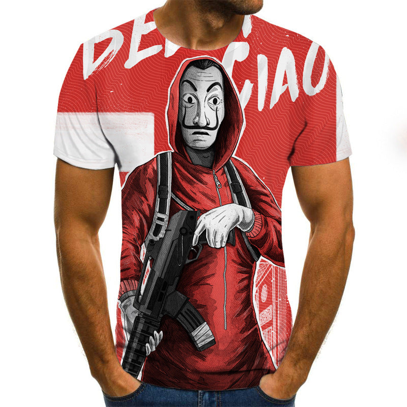 3D Printed Men's Joker Short Sleeve T-Shirt