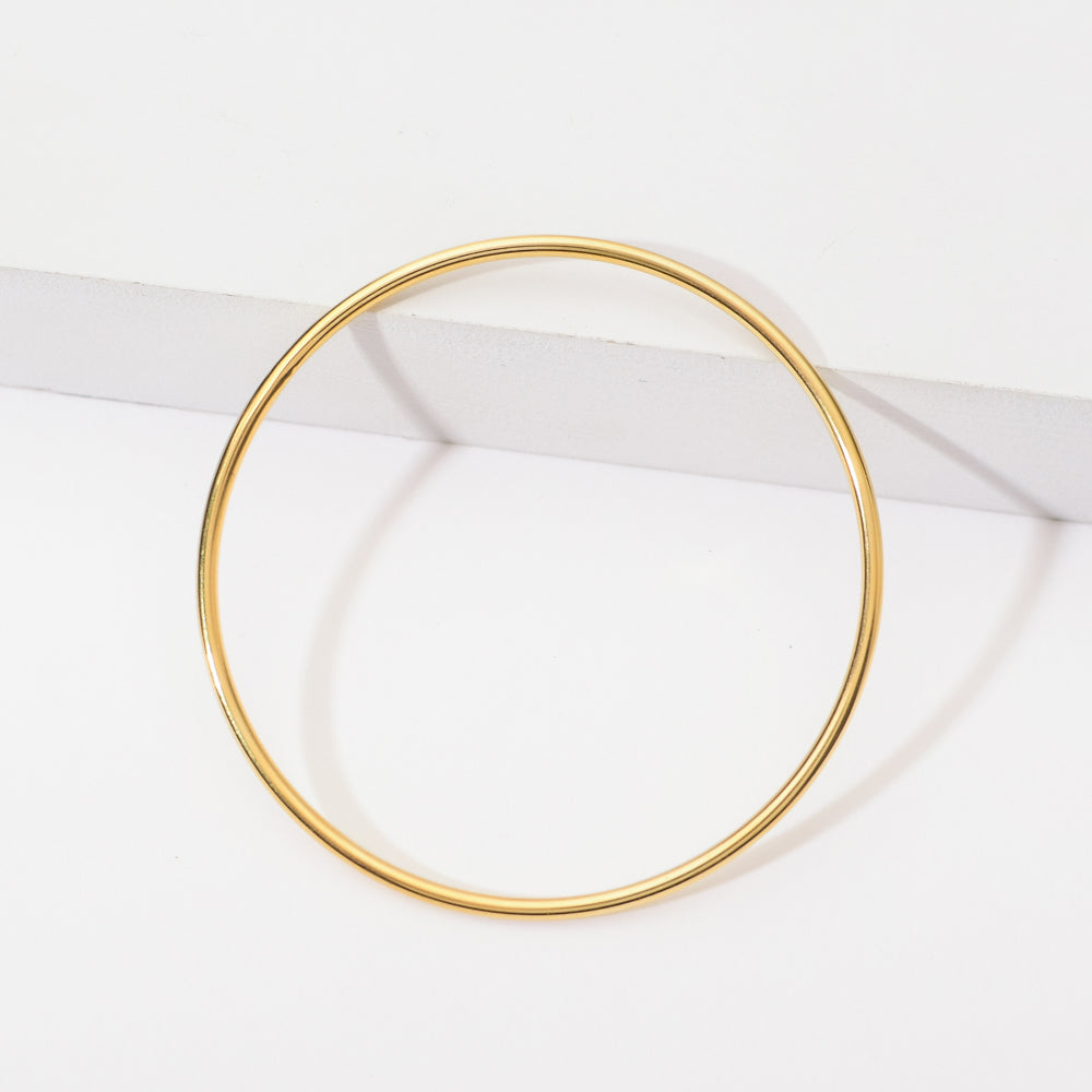 Gold-Plated Stainless Steel Classic Round Coil Bracelet