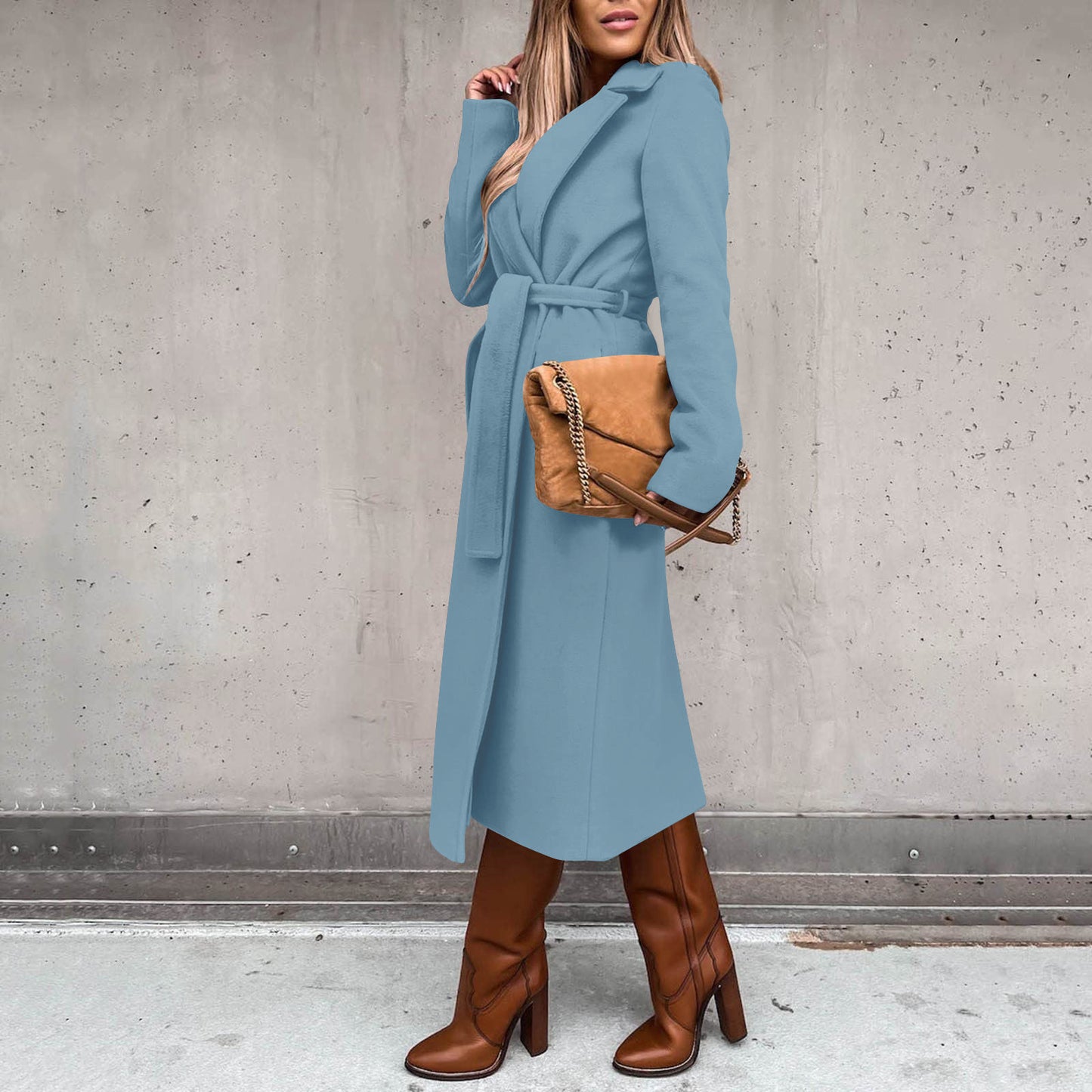 Fall/Winter Women's Long Solid Color Coat