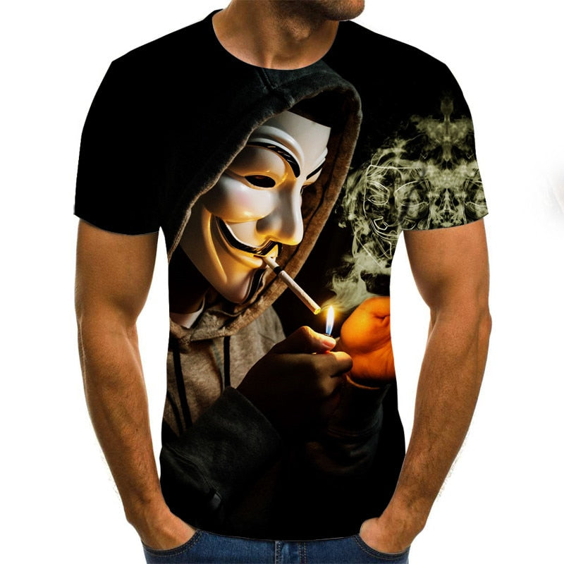 3D Printed Men's Joker Short Sleeve T-Shirt
