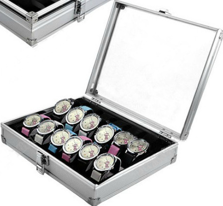 12-Position Aluminum Watch Box and Storage Case