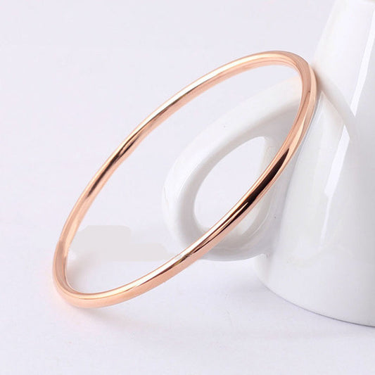 Gold-Plated Stainless Steel Classic Round Coil Bracelet