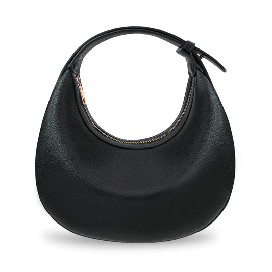 Women Crescent Shoulder Handbag-Large Capacity Crossbody Hobo Purse Trendy Crescent Bag Clutch Handbag with Adjustable Strap (A-Black)