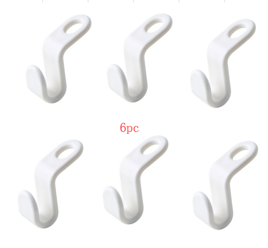 6-Pack Multi-Functional Closet Hooks for Space Saving