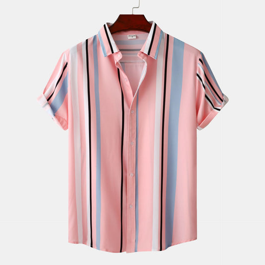 Floral Oversized Casual Shirt for Men with Short Sleeves