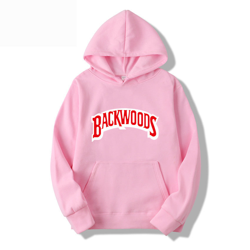 Pullover Hoodie with BACKWOODS Print (Hip-Hop)