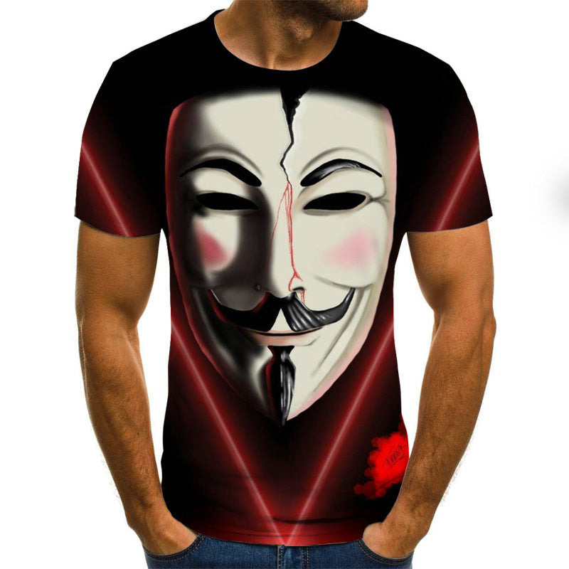 3D Printed Men's Joker Short Sleeve T-Shirt