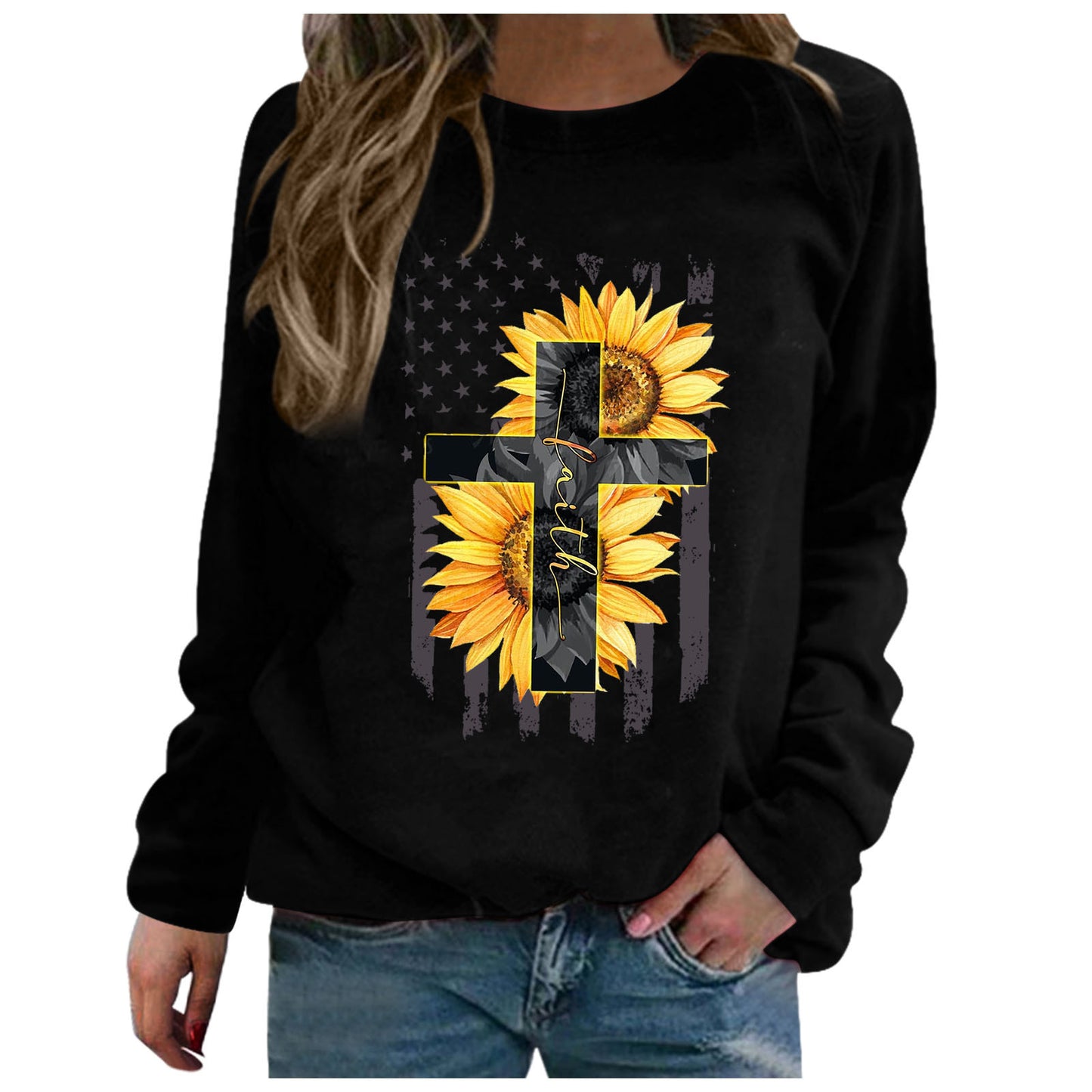 Plus Size Long-Sleeved Printed Hoodie