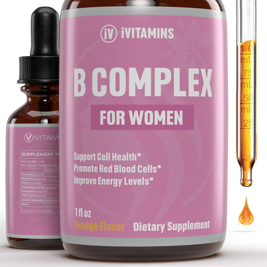 B Complex Vitamins for Women | Helps Brain Function Digestion Energy & More | B Vitamins Complex for Women | Vitamin B Complex | B Complex Vitamins | B12 Complex | 1 fl oz