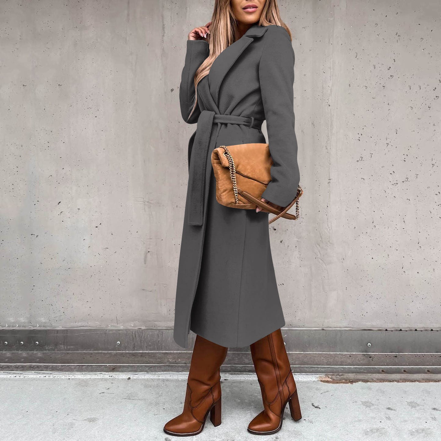 Fall/Winter Women's Long Solid Color Coat