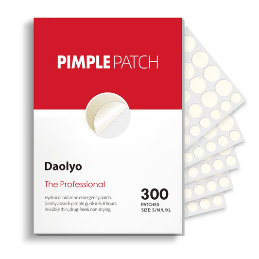 4 Sizes - 300 Count - Acne Patches Hydrocolloid Patches for Covering Zits and Blemishes Spot Stickers with Salicylic Acid Tea Tree Oil & Calendula Oil