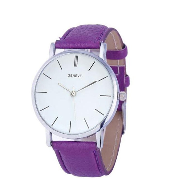 GENEVE Sport Watch with PU Leather Strap for Men