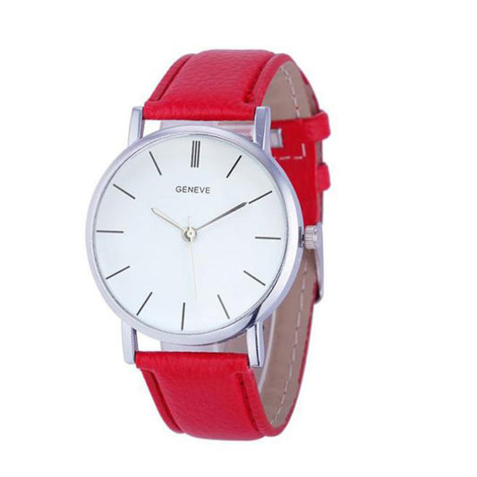 GENEVE Sport Watch with PU Leather Strap for Men