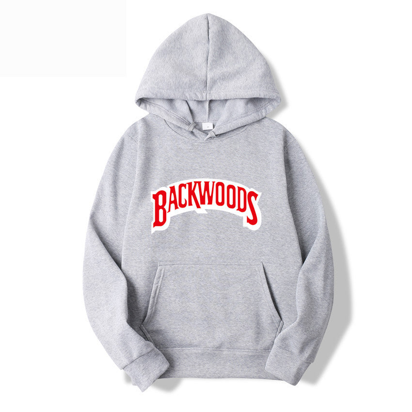Pullover Hoodie with BACKWOODS Print (Hip-Hop)