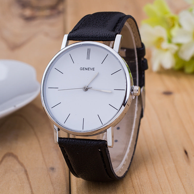 GENEVE Sport Watch with PU Leather Strap for Men