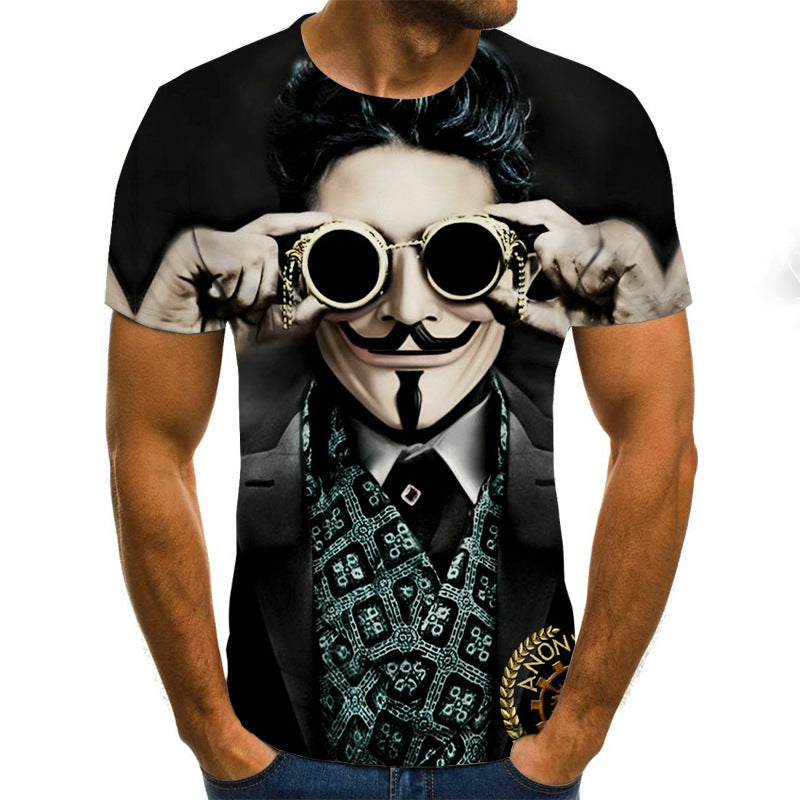 3D Printed Men's Joker Short Sleeve T-Shirt