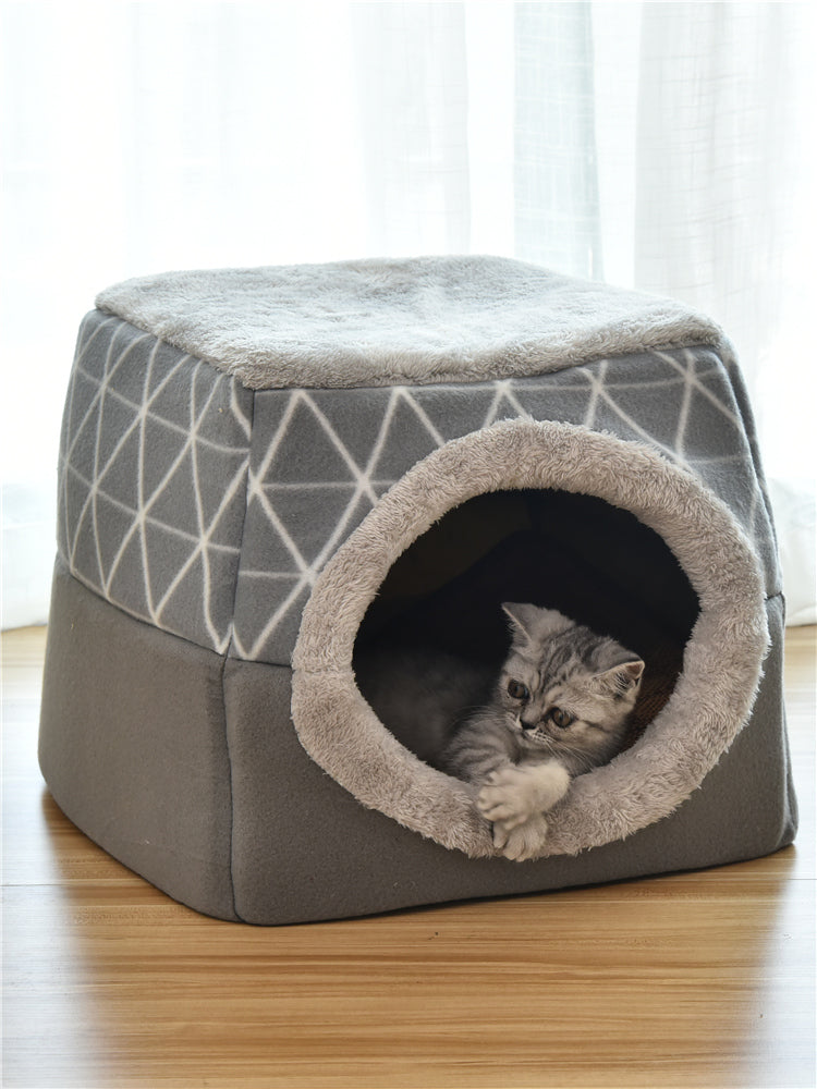 Dog & Cat Bed Villa - Dual Use Space Capsule