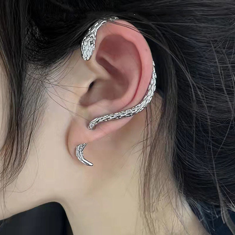 Retro Small Snake Ear Studs for Couples in European Style